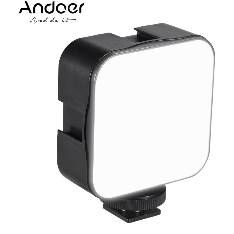 

Andoer Mini LED Video Light Lampara de relleno para fotografia 6500K Regulable 5W con adaptador de montaje en zapata fria para camara Canon Nikon