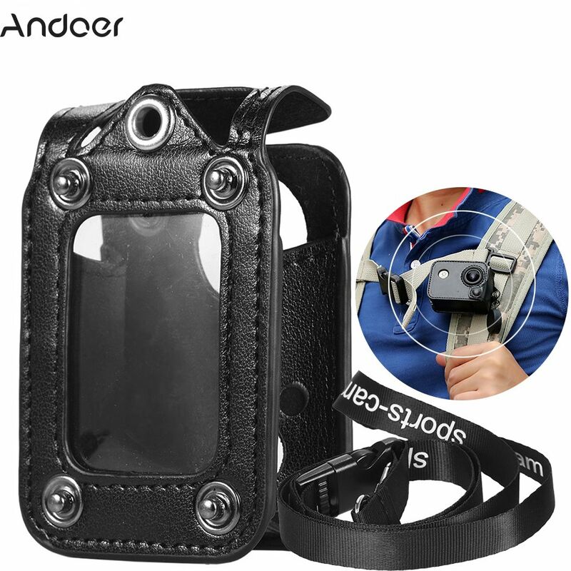 

Andoer Multifuncional Clip-on Sports Camera Estuche protector para colgar en la bolsa con cordon para el cuello Tapa de lente para SJCAM SJ4000