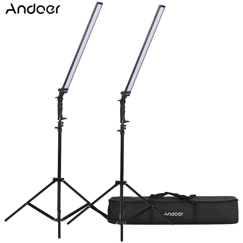 

Photography Studio Kit de iluminacion LED Luz de video LED regulable Luz de relleno de mano con soporte de luz 36W 5500K CRI90 + para tomar retratos