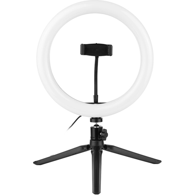 

Andoer Video Streaming Kit con 10 pulgadas LED Ring Light Ball Head Mini Tripode Obturador remoto con soporte para telefono, Negro