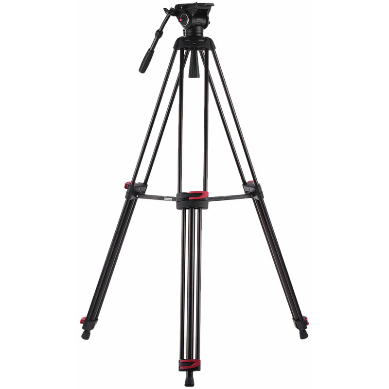 

Andoer XTK-8018 Soporte de tripode de fotografia profesional Aleacion de aluminio con cabezal de cuenco hidraulico fluido de panorama de 360 ¡ã 180