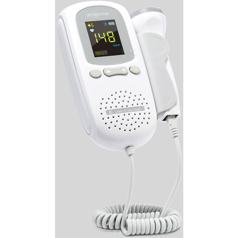 

Andon Doppler Fetal Heartbeat Detector FD-600G 2.0MHz Sonda sensible avanzada Smart Reducir el ruido Explorar para el bebe