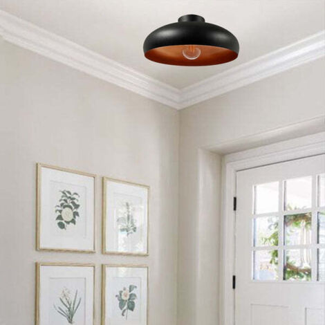 Andora Industrielle Deckenleuchte aus Schwarze Metall Handbemalt - Vintage Kronleuchter E27 Ø40 cm für Wohnzimmer, Schlafzimmer oder Esszimmer