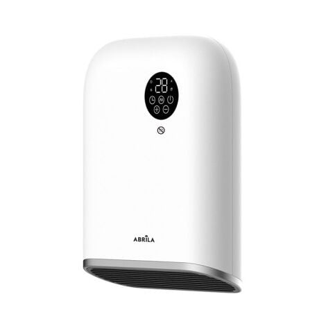 FABRILAMP Radiateur soufflant mural pour salle de bains andorra 2000w noir/blanc 3 fonctions display w/remote ip24 32,5x25x11,3 cm