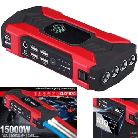 TRADE SHOP TRAESIO Andowl - Avviamento Per Auto Multifunzionale Jump Batteria Esterna Torcia 15000ma Q-d1030 -