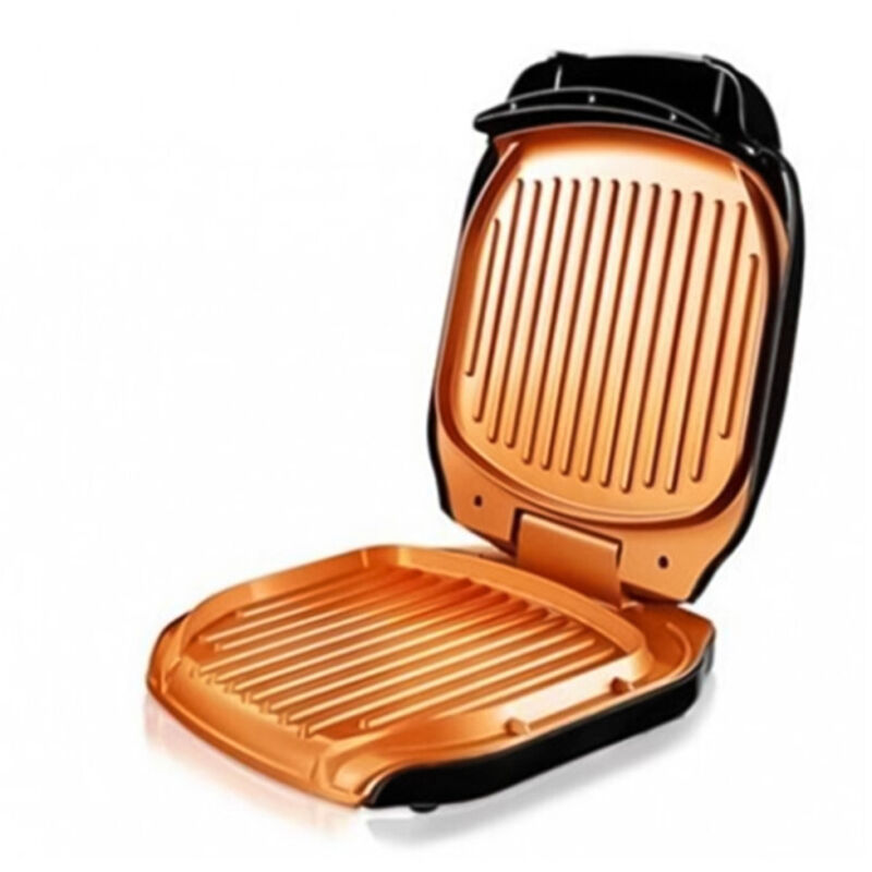 Andowl - Griglia Elettrica Da Tavolo Per Friggere Grigliare Q-jk08 Con Piastra Scanalata 1000w -