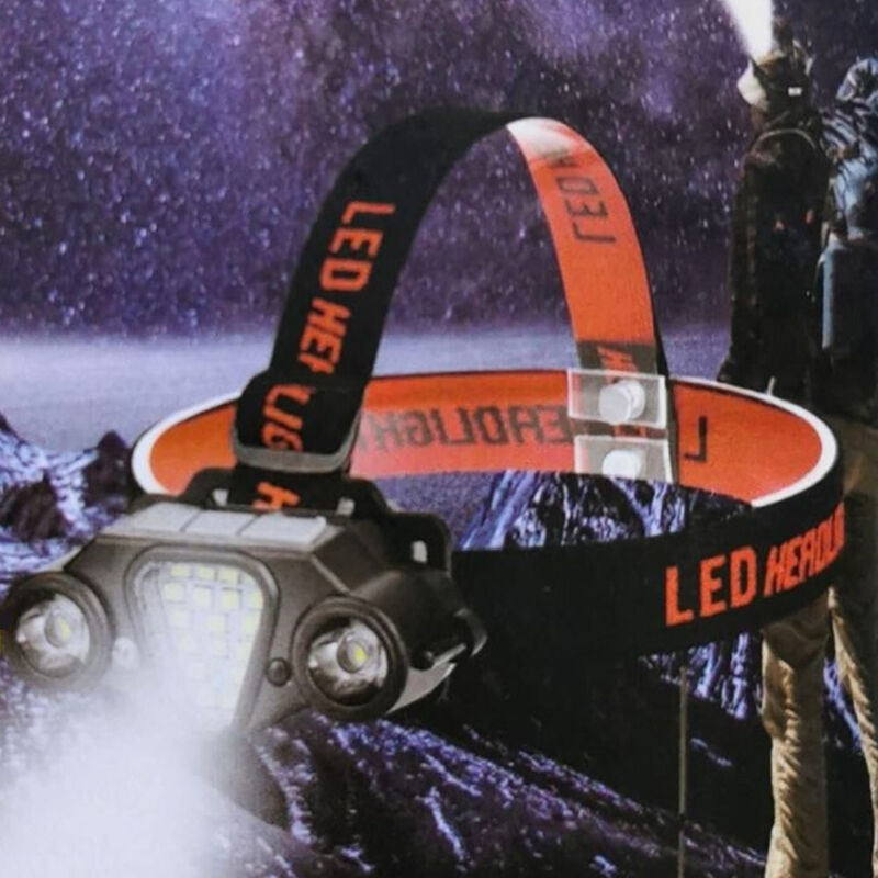 Andowl - Lampada Frontale A Led Da Testa Fascia Regolabile Ricaricabile Usb Notturna Q-t33d -