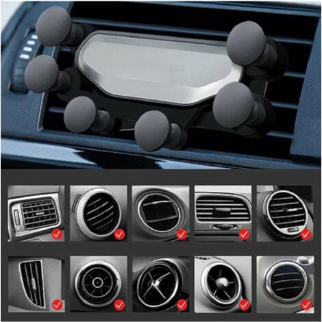 Andowl - Portacellulare Auto Universale Griglia Di Ventilazione 6 Punti Fissaggio Q-zj018 -