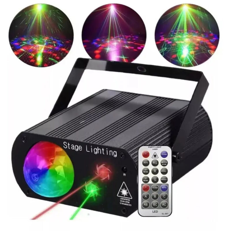 Andowl - Proiettore Luce Decorativa Per Feste Con Illuminazione Led Rgb Colorata Telecomando Q-j9 -