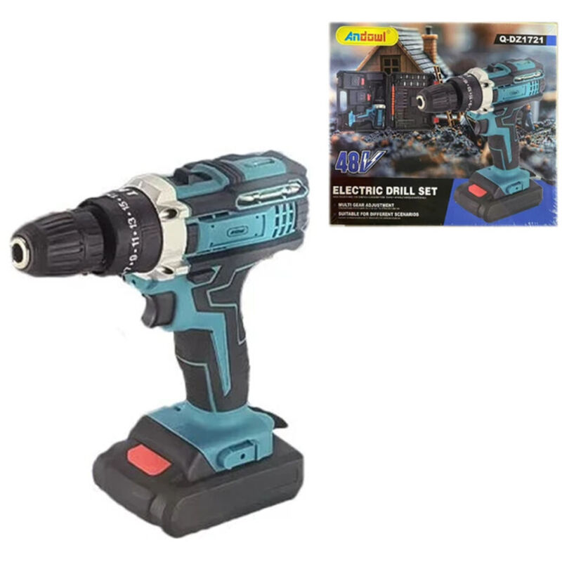 Andowl - Set Trapano Avvitatore Elettrico A Batteria 48v Con Valigetta Porta Attrezzi Q-dz1721 -