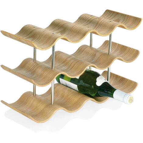 Andre Scaffale per bottiglie in legno chiaro 12 bottiglie 42x16x25 cm