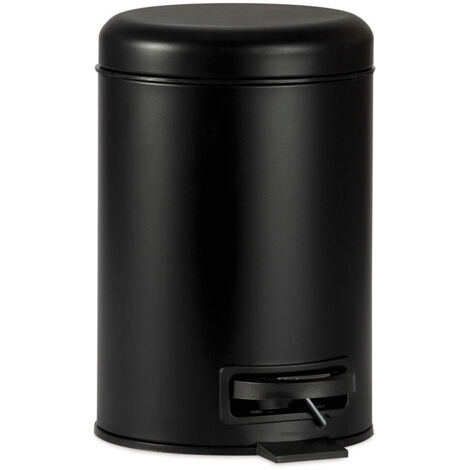 ANDREA HOUSE BA72133 Papelera moderna de metal negro para baño - ref: BA72133