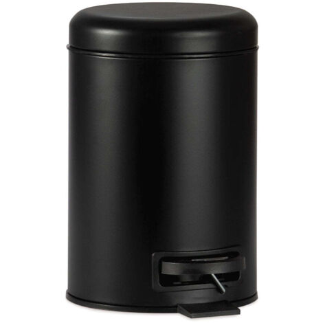 ANDREA HOUSE BA72133 Papelera moderna de metal negro para baño - ref: BA72133