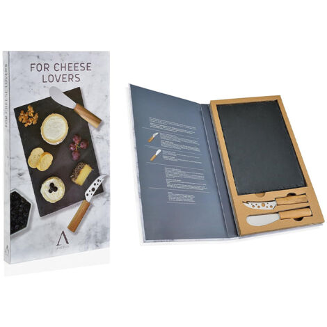 ANDREA HOUSE CC65019 Set 2 Cuchillos Queso con Tabla Pizarra Rectangular - ref: CC65019