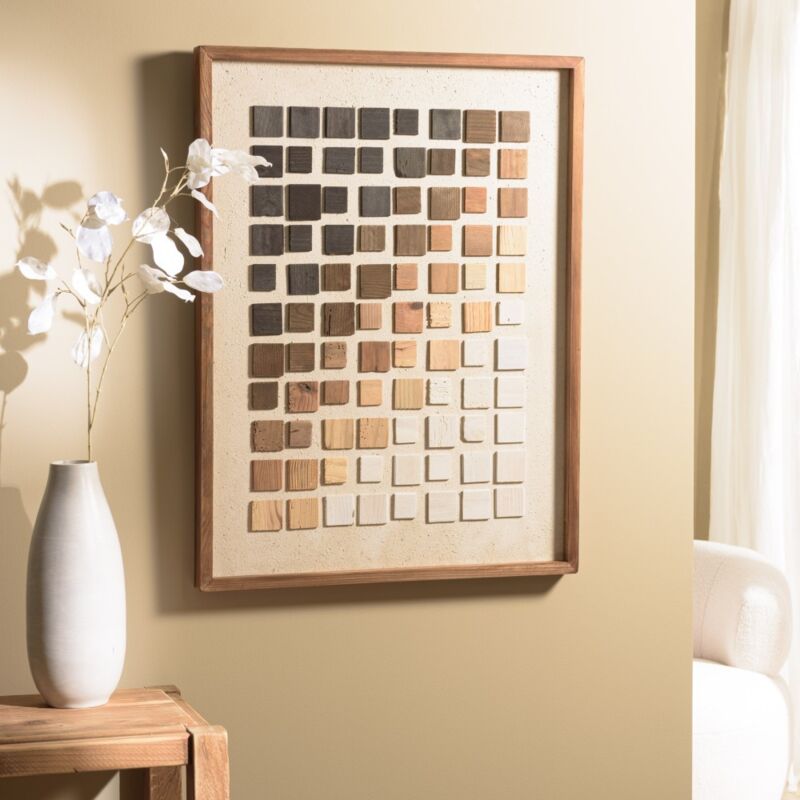 Andrian - Décoration murale 62x82cm dégradé de mosaïque en Pin recyclé