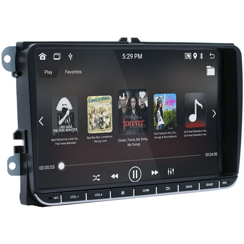 Android 8.1 Autoradio Stéréo 9'' Écran Tactile Capacitif HD Navigation GPS Bluetooth WIFI USB AM Lecteur FM 1G RAM 16G ROM pour VW Passat Golf MK5