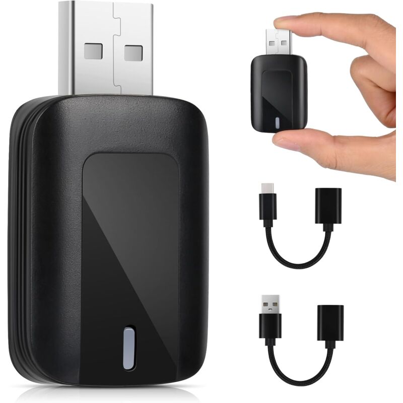 Android Auto & Adaptateur sans Fil Car-Play, Dongle Car-Play sans Fil WiFi 5GHz Plug & Play, Wired Car-Play to Wireless s'adapte aux Voitures 2015 +