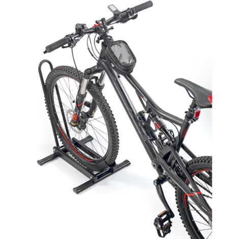 Andrys Aparcabicicletas 1 Plaza con Tapones Ruedas 7,5 cm 40x43x60 Negro