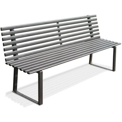 Andrys - Banco de Exterior de Diseño Moderno, con Tornillos y Tapones, de Acero Galvanizado con Revestimiento en Polvo, Color Negro, 190 x 82 x 50 cm - Finitura: Verniciato e zincato - Dimensioni: L 1