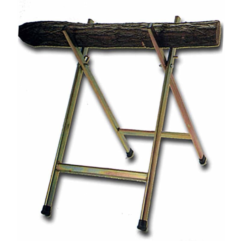 Andrys - Chevalet de Coupe de Bûches Pliable, avec Visserie et Bouchons en pvc, en Acier Galvanisé à Froid, 80 x 49 x 100 cm, Couleur Or Tropical