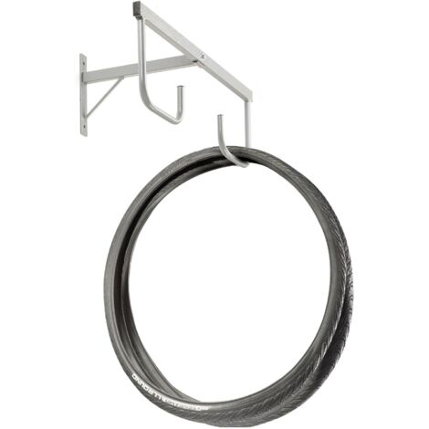 Andrys Expositor Porta Neumáticos de Bicicleta de Pared - 2 Plazas Gris Pintado