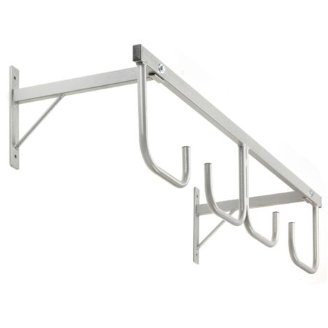 Andrys Expositor Porta Neumáticos de Bicicleta de Pared - 4 Plazas Gris Pintado