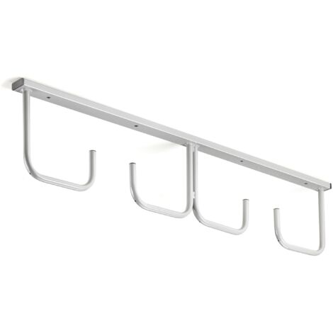 Andrys Expositor Porta Neumáticos de Bicicleta de Techo - 4 Plazas Gris Pintado