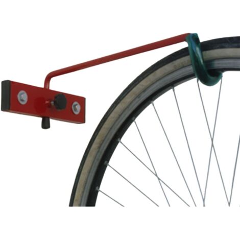 ANDRYS – Porta Biciclette a Parete Salvaspazio Pieghevole, in Acciaio Verniciato Rosso, 45 x 7 x 8 cm, Colore Rosso, 1 Posto, 1 Braccio Pieghevole