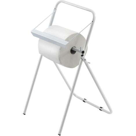 Andrys - Portarrollos de Cocina Plegable de Suelo, con Cortador Rompecartas, con Tornillería, Pintado, Color Blanco, 38 x 38 x 16 cm, de Suelo