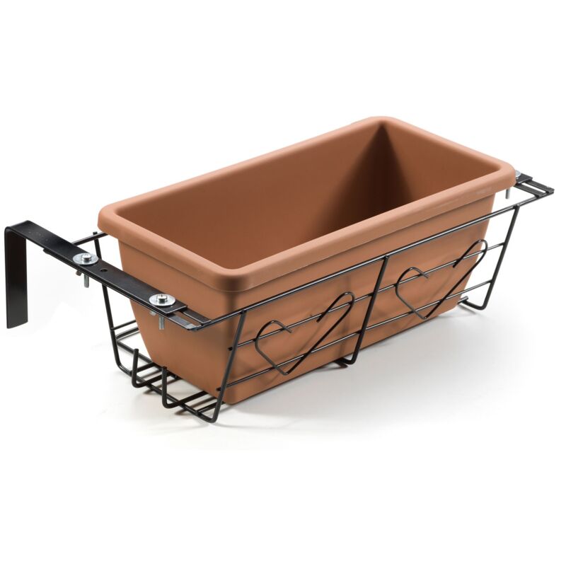 Andrys Srl - Andrys - Porte-Pot en Barre Ronde, avec Structure Réglable, Verni, Couleur Noire, 60 x 35 x 25 cm - Colore: Nero - Dimensioni: l 40 cm