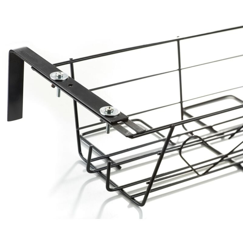 Andrys Srl - Andrys - Porte-Pot en Barre Ronde, avec Structure Réglable, Verni, Couleur Noire, 60 x 35 x 25 cm - Colore: Nero - Dimensioni: l 50 cm