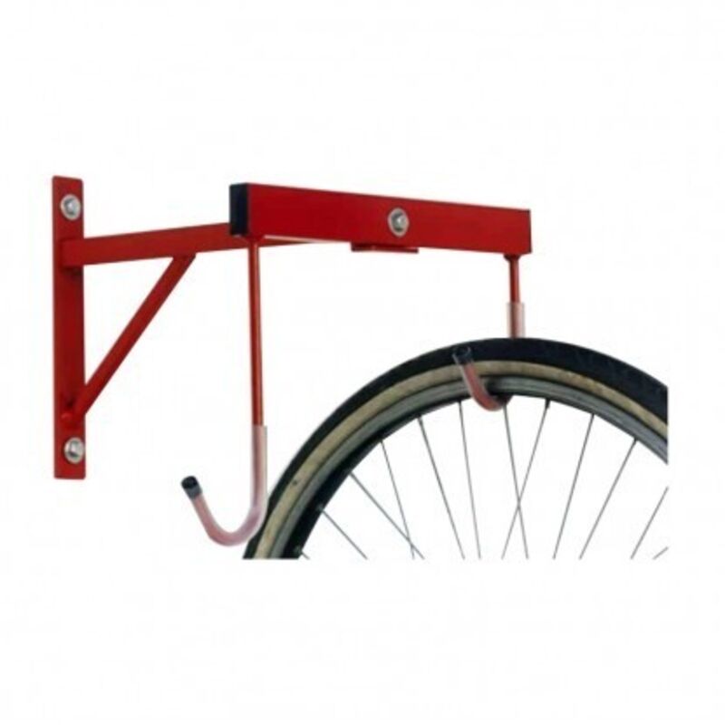 Andrys - Porte-Vélos Mural 2 Places, avec Support de Fixation et Tube, avec Vis, en Acier Galvanisé, Or Tropical, 35x37x30 cm - Colore: Rosso