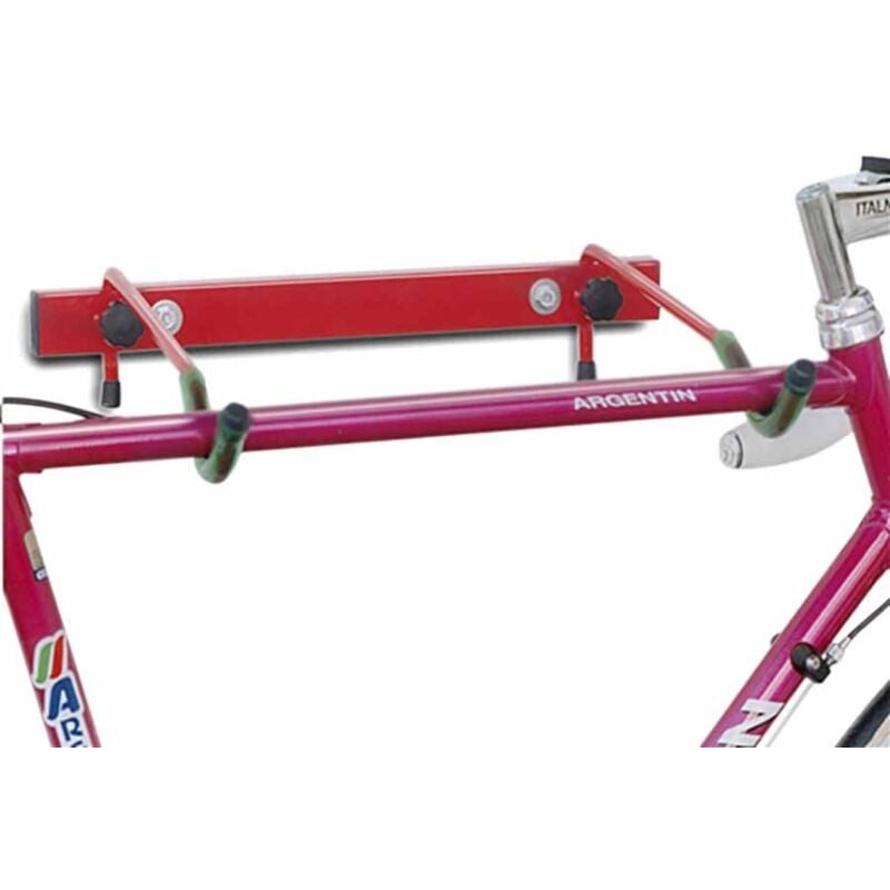 Andrys Srl - Andrys - Porte-Vélos Mural Gain de Place Pliable, en Acier Peint Rouge, 45 x 7 x 8 cm, Couleur Rouge, 1 Place, 2 Bras Pliables