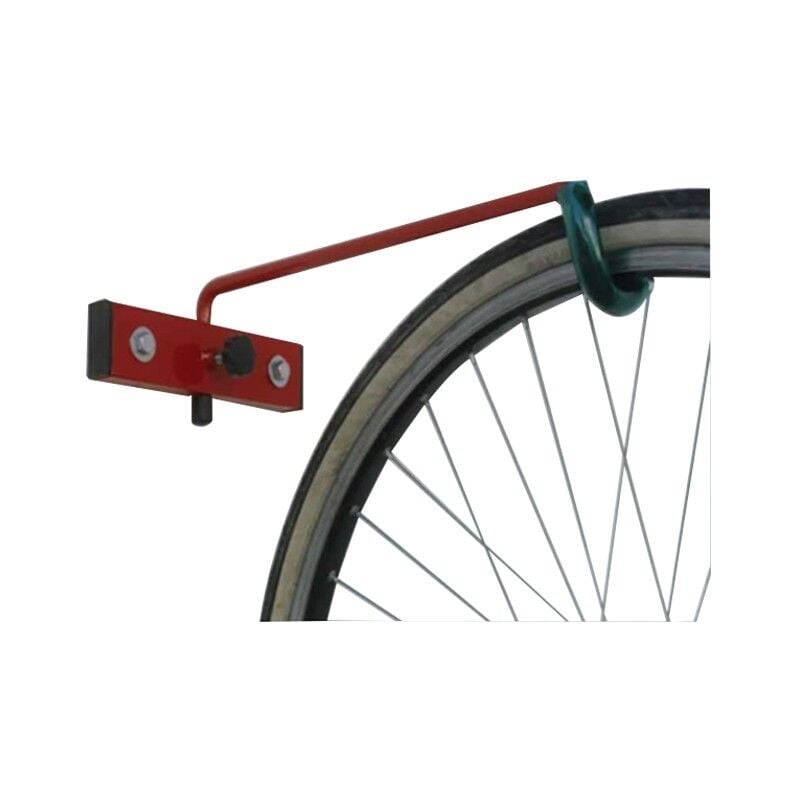 Andrys Srl - Andrys - Porte-Vélos Mural Gain de Place Pliable, en Acier Peint Rouge, 45 x 7 x 8 cm, Couleur Rouge, 1 Place, 1 Bras Pliable