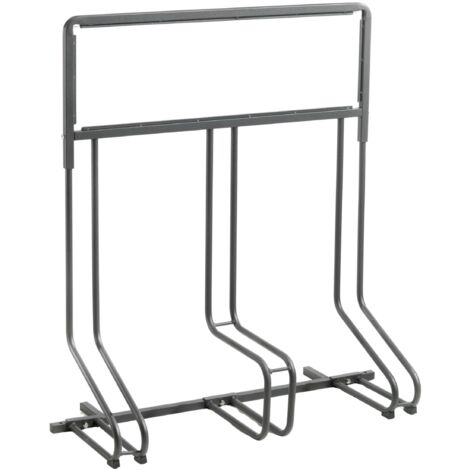 Andrys Râtelier à Vélos 3 Places avec Panneau PVC Noir Zingué Peint