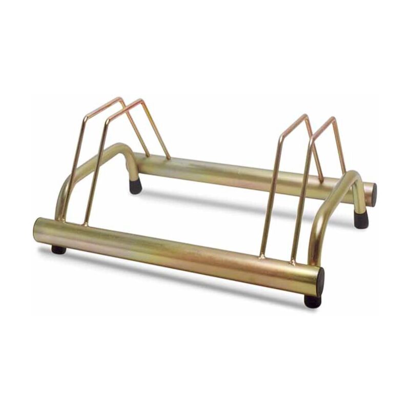 Andrys Srl - Andrys - Râtelier Porte-vélos au sol 2 places, avec embouts en pvc noirs, galvanisé à froid, couleur or tropical, 63 x 42 x 26 cm