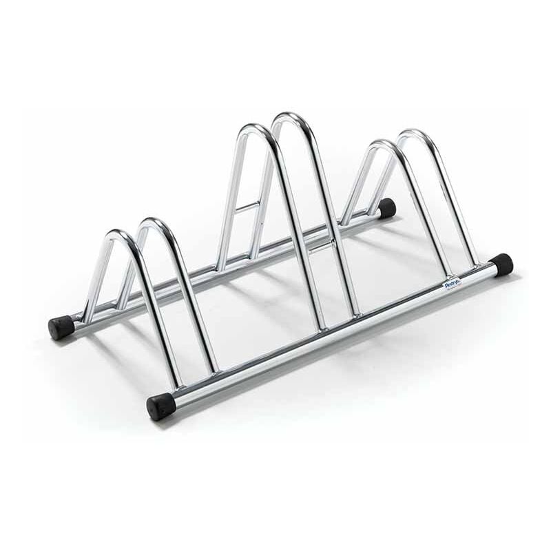 Andrys Srl - Andrys - Râtelier Porte-vélos au sol et en extérieur/intérieur 3 places, avec embouts, galvanisé à froid, argent, 78 x 42 x 38 cm