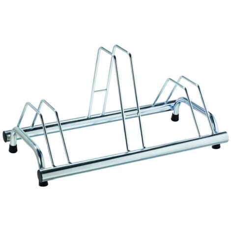 Andrys - Râtelier Porte-vélos au sol pour extérieur et intérieur, 3 places, avec postes hauts et bas, galvanisé à froid, or tropical, 77 x 42 x 40 cm - Finitura: Zincato - Colore: Argento - Posti: 3