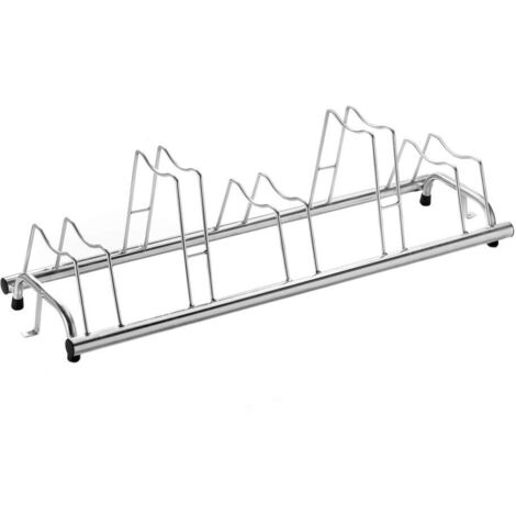 Andrys - Râtelier pour vélos, 5 places, hauts et bas, pour pneus de 6 et 8 cm, également pour les vélos avec frein à disque, en acier galvanisé à froid, argent, 140x42x41 cm