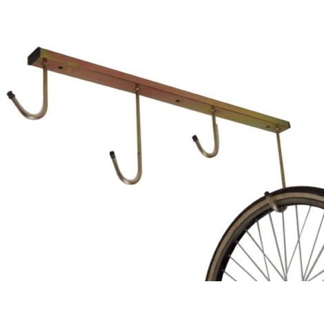Andrys – Soporte de Techo para 6 Bicicletas, con Tapones de PVC Negros, de Acero Galvanizado, Color Oro Tropical, 5 x 30 cm - Posti: 4 - Finitura: Zincato - Colore: Oro