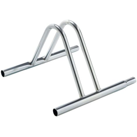 Andrys - Soporte para Bicicletas de Suelo de 1 Puesto, Modulable, con Cono para Conectar los Portabicicletas, Pintado, Negro, 38.5 x 38 x 26 cm - Colore: Argento - Finitura: Zincato - Posti: 1