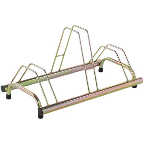 Andrys - Soporte para Bicicletas de Suelo de 3 Puestos, con Posteggio Alto y Bajo, Galvanizado en Frío, Color Tropical Oro, 77 x 42 x 40 cm - Posti: 3 - Colore: Oro - Finitura: Zincato