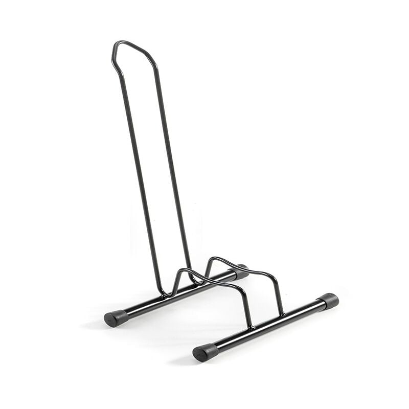 Andrys Srl - Andrys - Support de Sol pour Vélo 1 Place, Non Démontable, avec Bouchons, en Acier, Noir, 38,5x29x67 cm, Largeur d'Accueil des Roues de