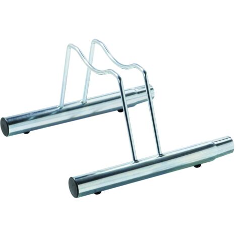 Andrys - Support de sol pour vélo, également pour les vélos avec frein à disque, en acier galvanisé à froid, or tropical, 38,5 x 42 x 41 cm - Finitura: Zincato - Colore: Argento - Posti: 1