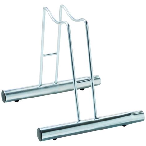 Andrys - Support de sol pour vélo, modulable, également pour les vélos avec frein à disque, en acier galvanisé à froid, or tropical, 38,5 x 42 x 41 cm - Posti: 1 - Finitura: Zincato - Colore: Argento