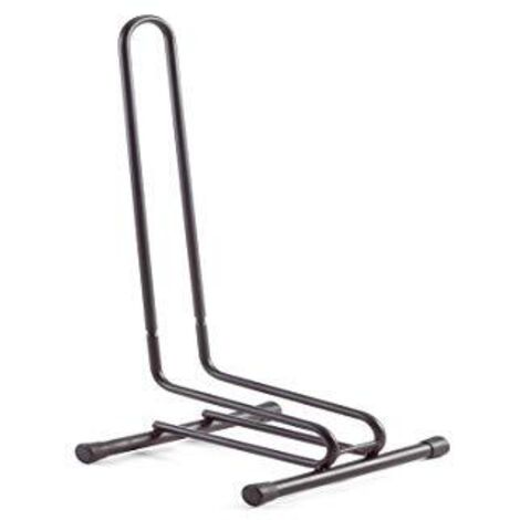 Andrys - Support pour vélo, 1 place, démontable, avec bouchons, en acier, couleur noire, 38,5 x 29 x 67 cm, largeur du rail de stationnement de 8 cm
