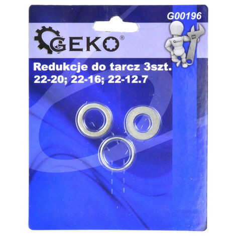 ANELLI DI RIDUZIONE DISCHI CON FORO 22mm SET 3 PZ RONDELLE 20/16/12,7mm GEKO