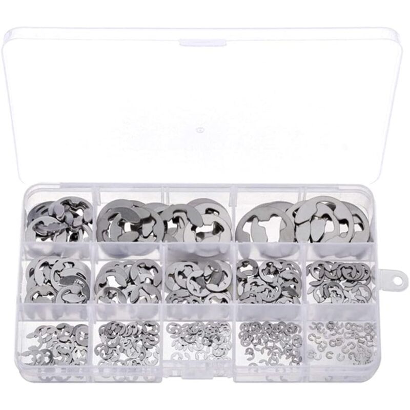 Image of Aiperq - Anelli elastici 400 pezzi Anelli elastici Tipo e Anelli elastici esterni e Anelli elastici Assortimento Anelli elastici in acciaio