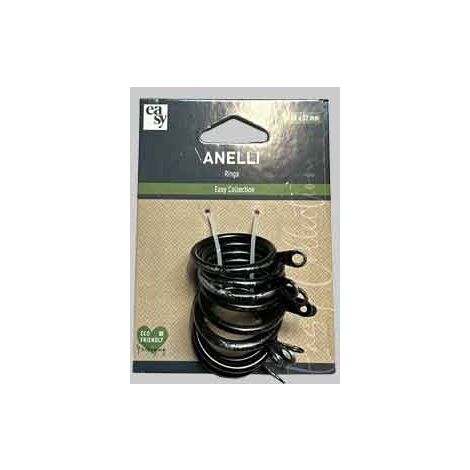 ANELLI PER SCORRITENDA A STRAPPO Ø 40x32, Col. Nero/Oro - Conf. 10 pezzi