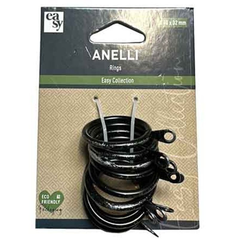 ANELLI PER SCORRITENDA A STRAPPO Ø 40x32 mm, Colore Nichel satinato - Confezione 10 pezzi
